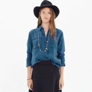 Madewell linen ex boyfriend shirt L